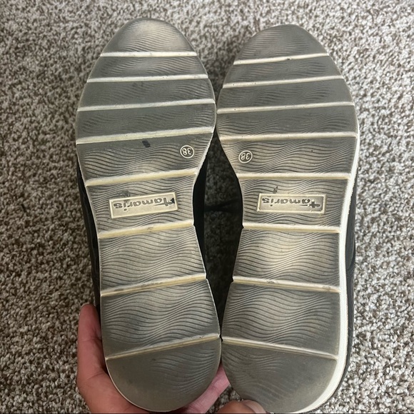 Tamaris Oxford Style Patent Leather Lace Up Platform Shoes - Picture 6 of 6